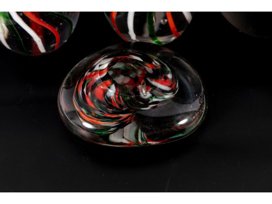 Six Art Glass Paperwights