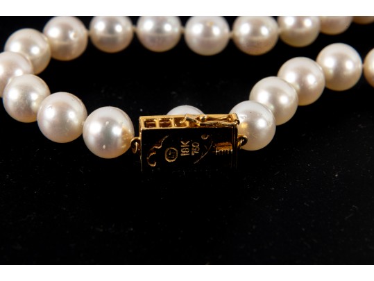 18k Yellow Gold Cultured Pearl Necklace