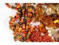 Large Lot Of Orange Brown Tone Beads & Necklaces, Etc