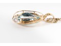 14K Gold Teardrop Topaz & Moissanite Necklace