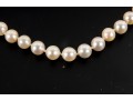 14k Yellow Gold Cultured Pearl Necklace And Earrings With Diamond Accents