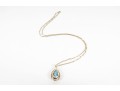 14K Gold Teardrop Topaz & Moissanite Necklace