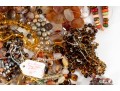 Large Lot Of Orange Brown Tone Beads & Necklaces, Etc