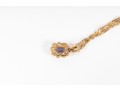 14k Yellow Gold Tanzanite And Diamond Pendant Necklace