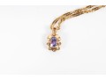14k Yellow Gold Tanzanite And Diamond Pendant Necklace