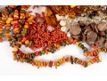 Large Lot Of Orange Brown Tone Beads & Necklaces, Etc