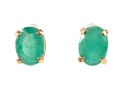 14k Yellow Gold Emerald Stud Earrings