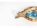 14K Gold Teardrop Topaz & Moissanite Necklace