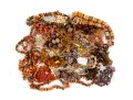 Large Lot Of Orange Brown Tone Beads & Necklaces, Etc