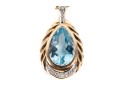 14K Gold Teardrop Topaz & Moissanite Necklace