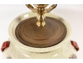 Vintage Chinese Crackle Glaze Brass-Mounted Jar Lamp