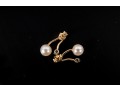 14k Yellow Gold Cultured Pearl Necklace And Earrings With Diamond Accents