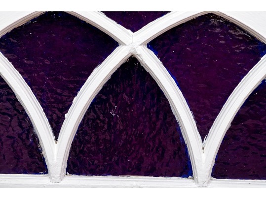 Leaded Glass Wood Framed Window