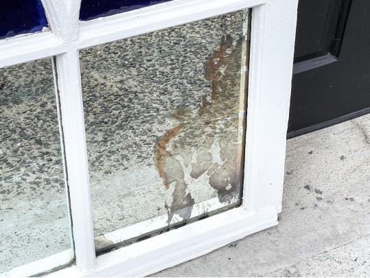 Leaded Glass Wood Framed Window