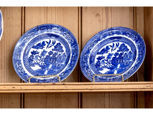 32 Piece Collection Of English Blue And White Transfer Decorated China