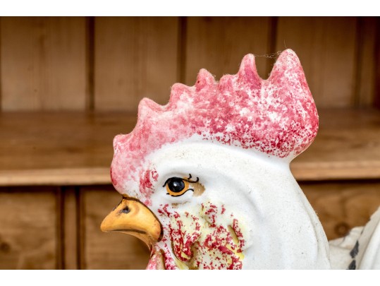 Two Italian Majolica Style Ceramic Rooster Figures