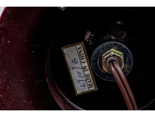 Vintage Chinese Carved Soapstone Cylindrical Table Lamp