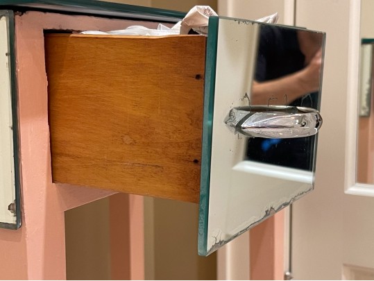 Mirrored Vanity Table With Quality Lucite Stool