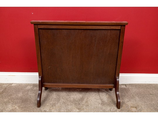 Vintage Chinoiserie Upholstered Wooden Framed Nautical Inspired Fire Screen 