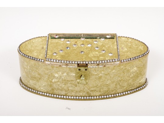 Chic Vintage Collection Of Acrylic Dresser Boxes And Handbags