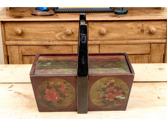 Two Antique Asian Carved And Hand Decorated Vessels