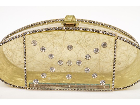 Chic Vintage Collection Of Acrylic Dresser Boxes And Handbags