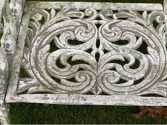 Classic Neoclassical Painted Cast Aluminum Garden Bench