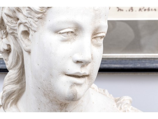 Highly Decorative Cast Stone Bust Of Madame Tallien