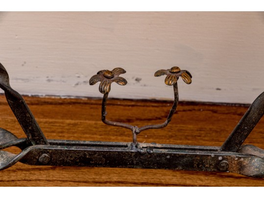 Elegant Antique French Marble-Topped Wrought Iron Accent Table