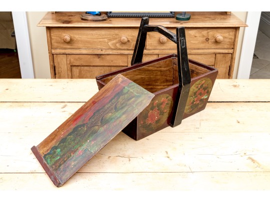 Two Antique Asian Carved And Hand Decorated Vessels