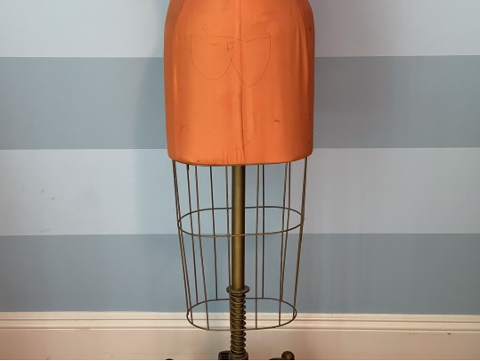 Vintage Dress Form With Pedesal On Casters
