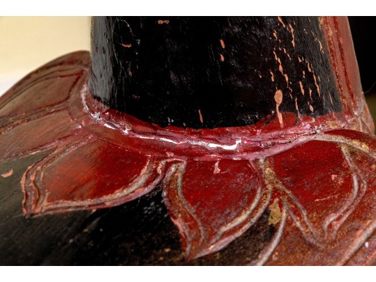 Semi-antique Indian / Indonesian Pair Of Carved And Painted Mandarin Ducks