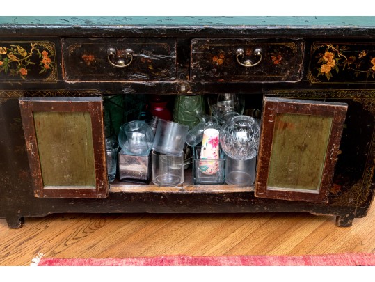 Semi-antique Asian Lacquered Wooden Altar Table / Console 