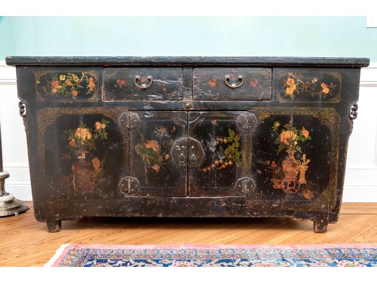 Semi-antique Asian Lacquered Wooden Altar Table / Console 