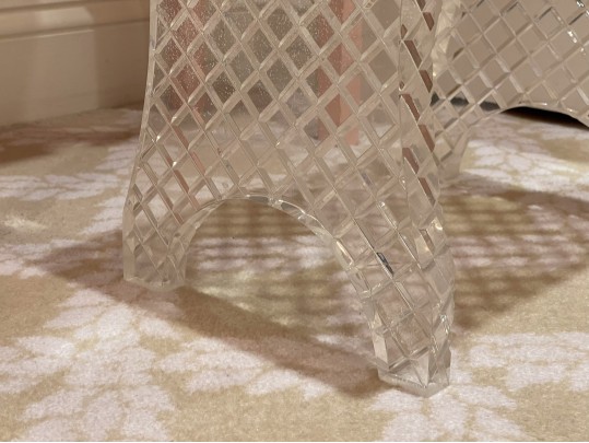 Mirrored Vanity Table With Quality Lucite Stool