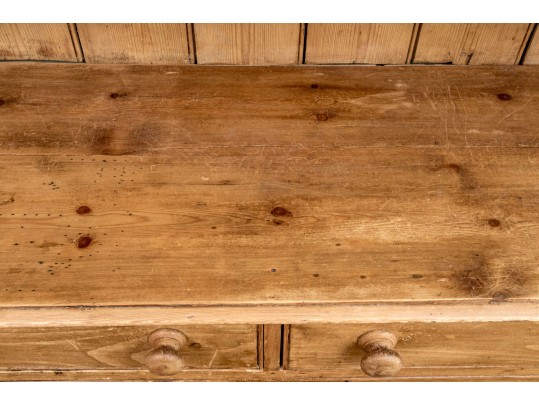 Antique French Country Pine Breakfront Cupboard