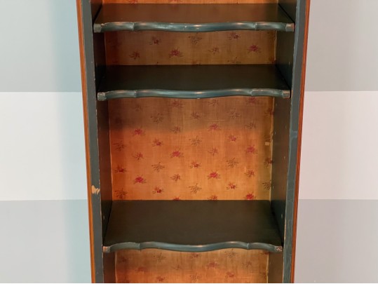 Adorable American Stencil Decorated And Painted Pine Bookcase