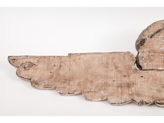 Well Carved And Painted Cherub And Wings Form Architectural Element