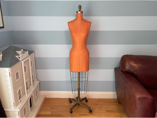 Vintage Dress Form With Pedesal On Casters