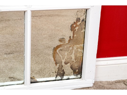 Leaded Glass Wood Framed Window