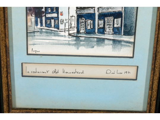 Antique Set Of Two Mixed Media On Paper Architectural Drawings