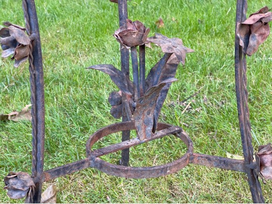 Vintage Pair Of Art Nouveau Style Wrought Iron Plant Stands