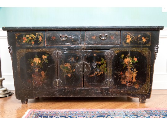 Semi-antique Asian Lacquered Wooden Altar Table / Console 
