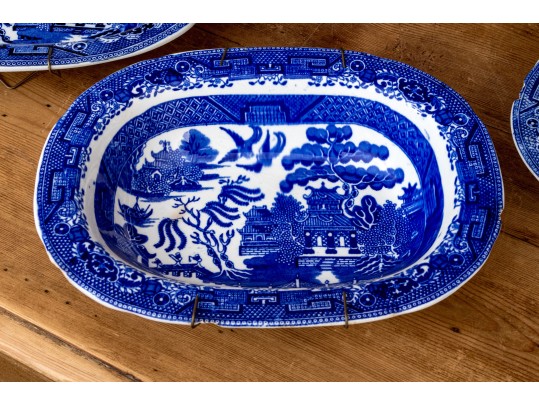 32 Piece Collection Of English Blue And White Transfer Decorated China