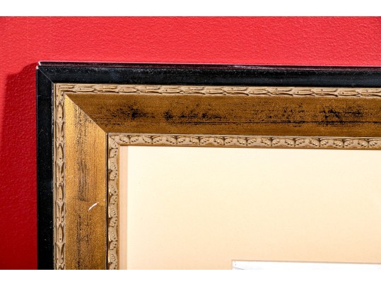 Mixed Media Painting On Paper, Lavish Architectural Interior