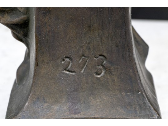 Faux Bronze Finished Plaster Bust On Plinth, 