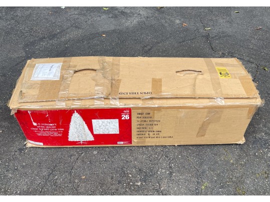 Target 7 1/2' Iridescent White Glacier Clear Lighted Pine Tree