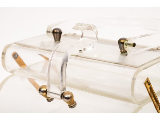 Chic Vintage Collection Of Acrylic Dresser Boxes And Handbags