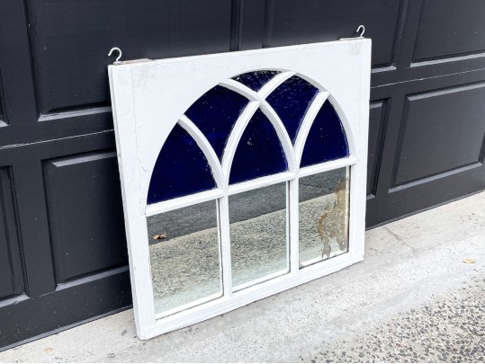 Leaded Glass Wood Framed Window
