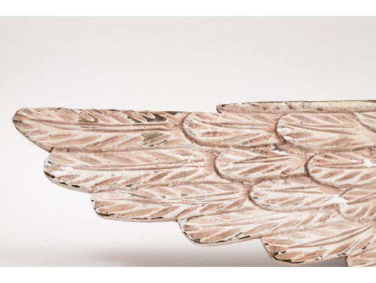 Well Carved And Painted Cherub And Wings Form Architectural Element